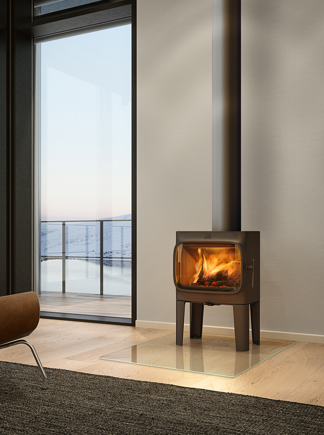 Lille brændeovn perfekt til sommerhus eller mindre rum